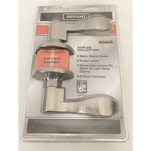 NEW Defiant Naples Collection Satin Nickel Keyed Entry Door Handles 534899 WAL12